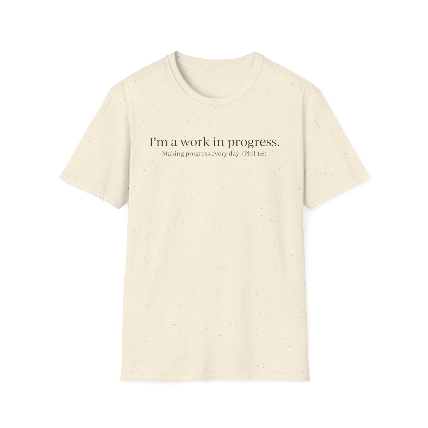 "A Work in Progress" (front) / Site (back) Light Unisex T-Shirt