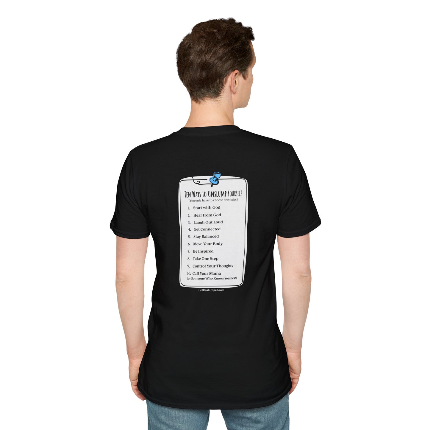 "Work in Progress" with 10 Ways List Dark Unisex Softstyle T-Shirt