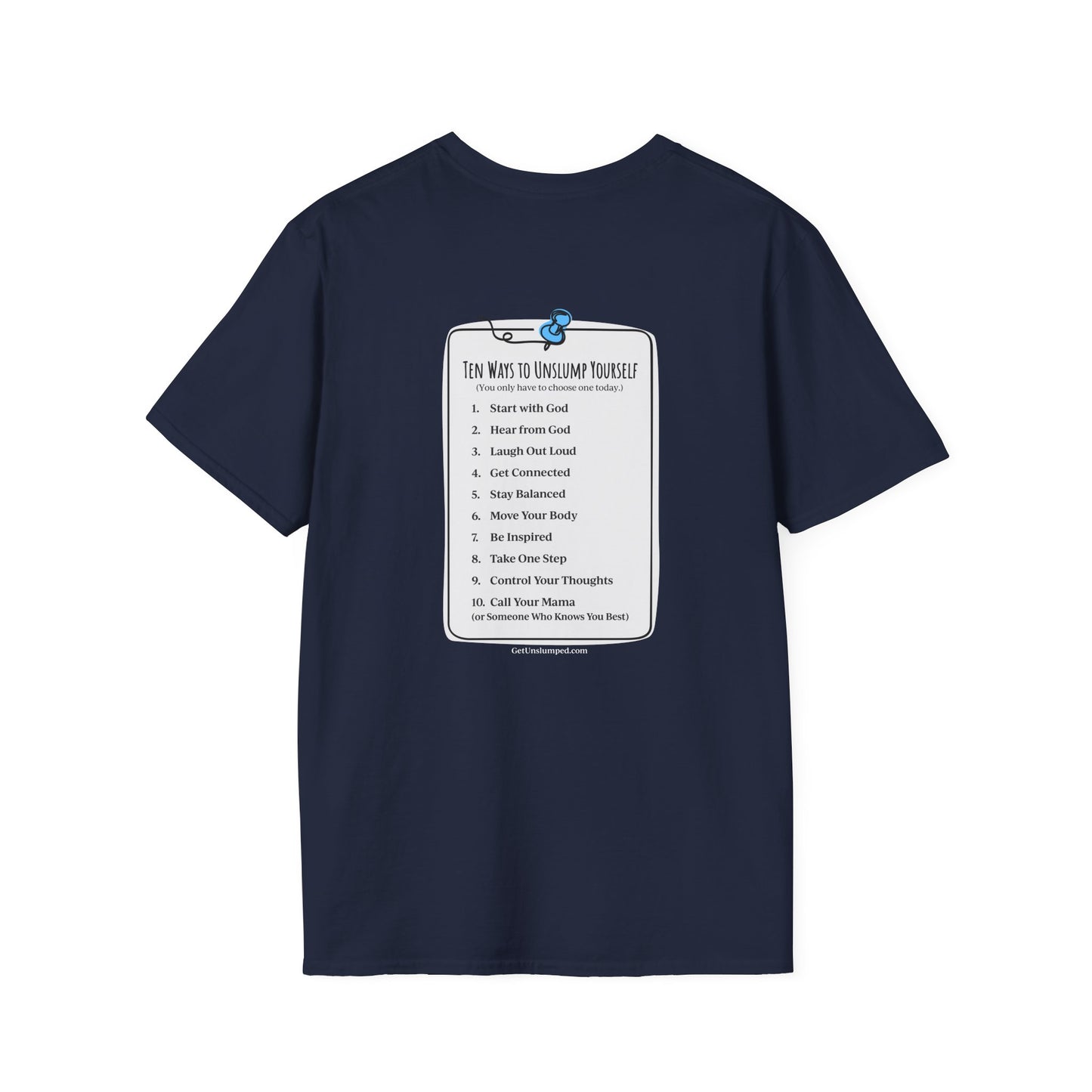 "Work in Progress" with 10 Ways List Dark Unisex Softstyle T-Shirt