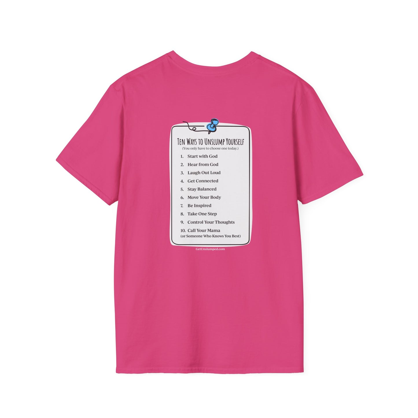 "Work in Progress" with 10 Ways List Dark Unisex Softstyle T-Shirt