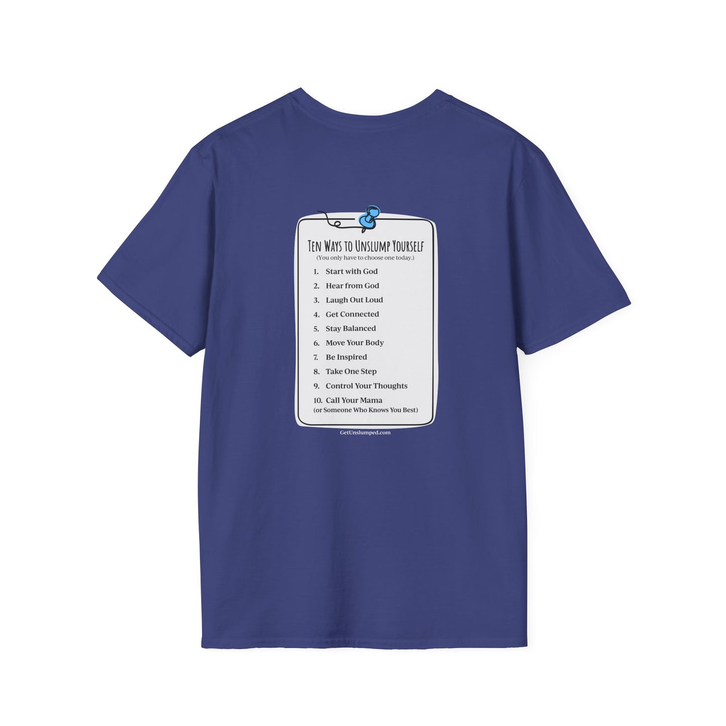 "Work in Progress" with 10 Ways List Dark Unisex Softstyle T-Shirt