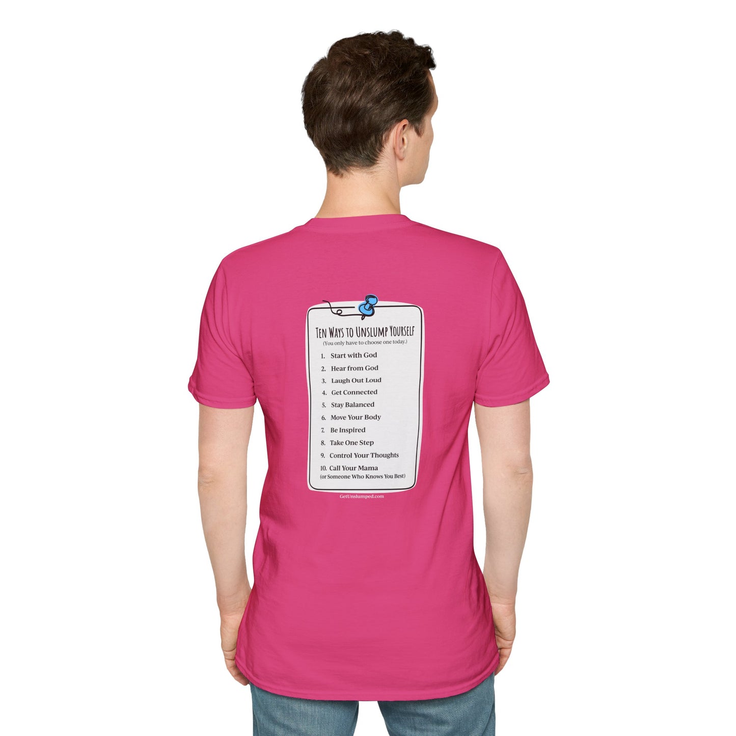 "Work in Progress" with 10 Ways List Dark Unisex Softstyle T-Shirt