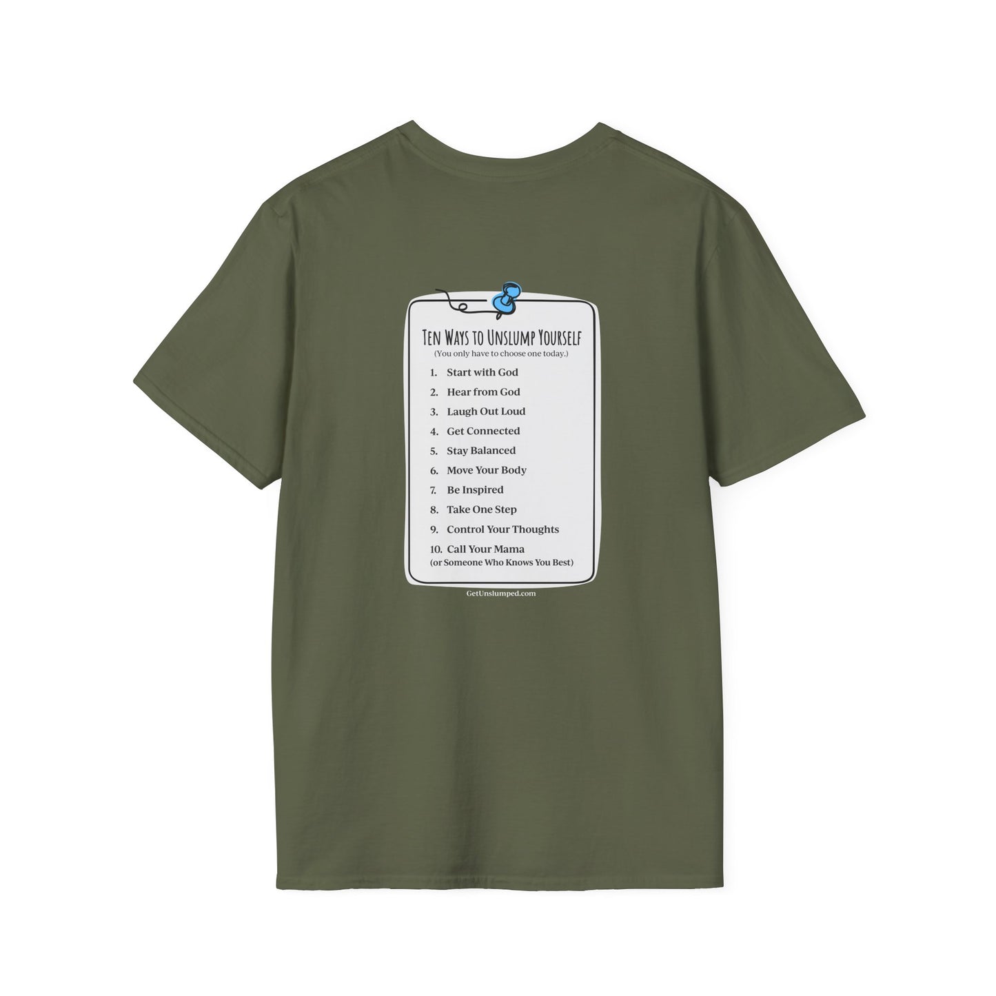 "Work in Progress" with 10 Ways List Dark Unisex Softstyle T-Shirt