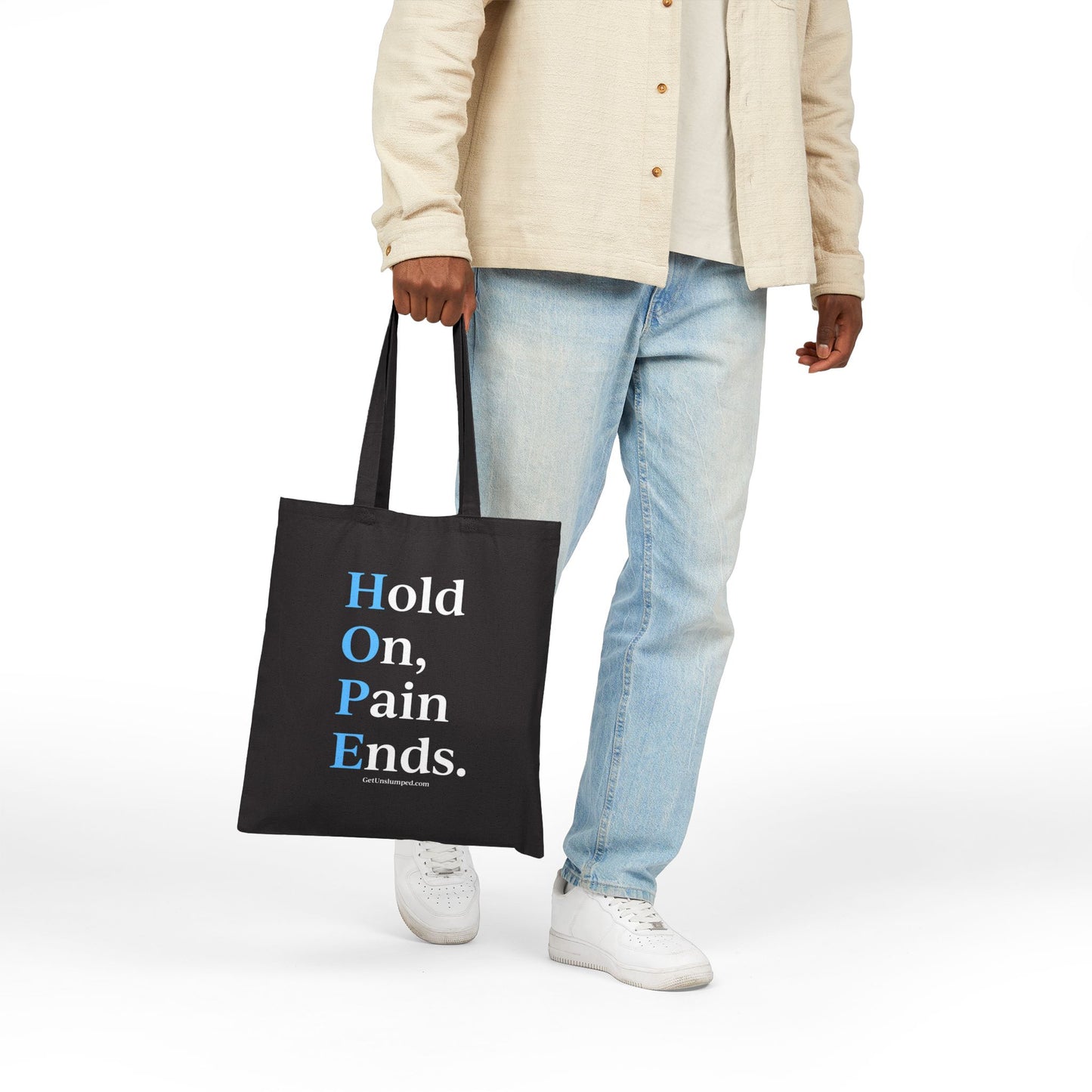 HOPE Canvas Tote Bag in Natural and Black