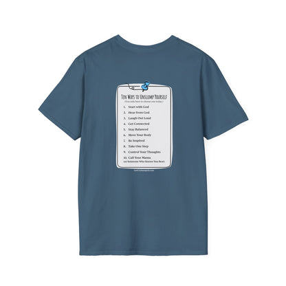"Work in Progress" with 10 Ways List Dark Unisex Softstyle T-Shirt