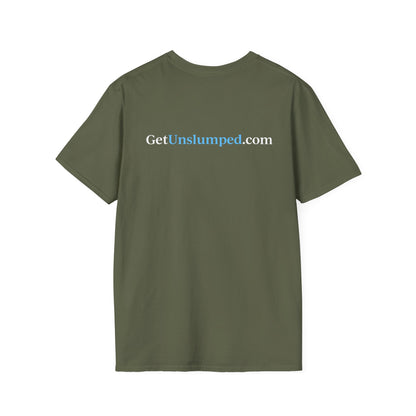 "A Work in Progress" (front) / Site (back) Dark Unisex Softstyle T-Shirt