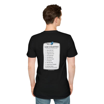 "Work in Progress" with 10 Ways List Dark Unisex Softstyle T-Shirt
