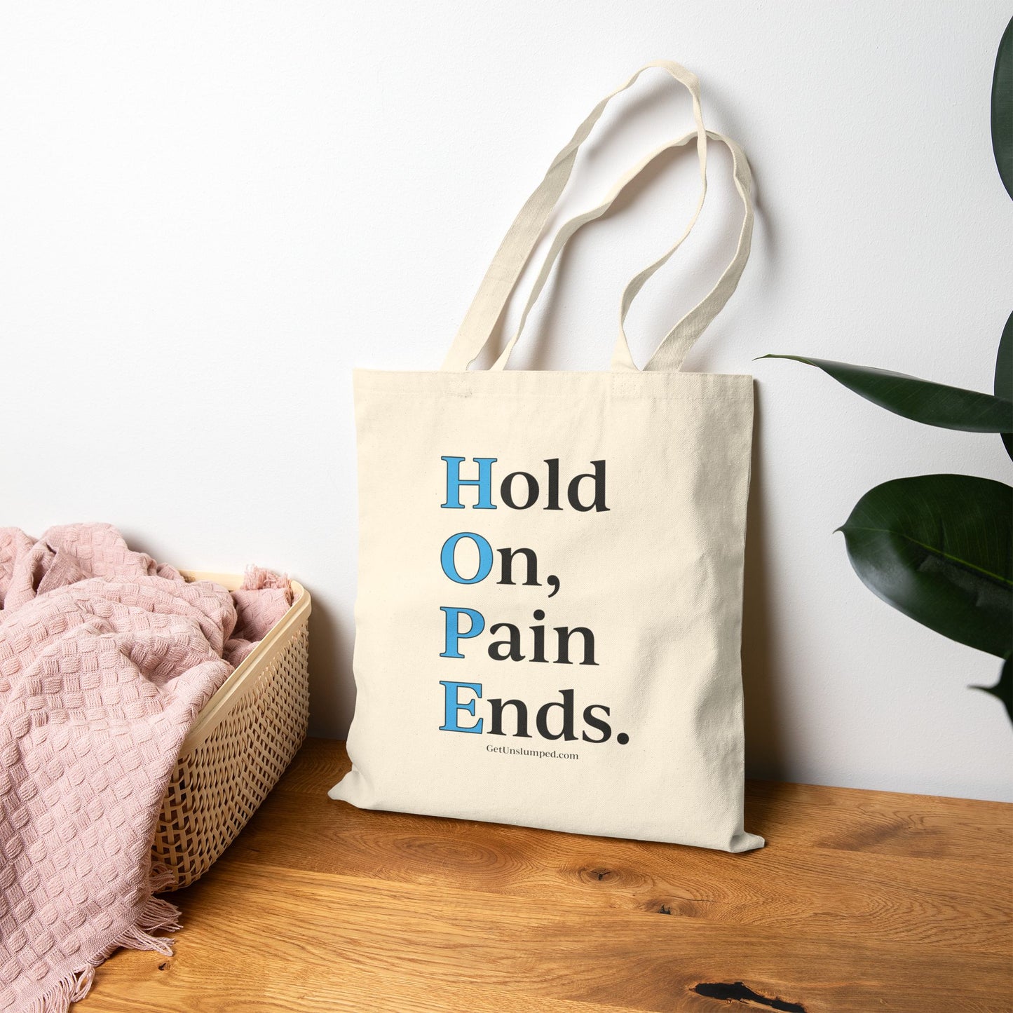 HOPE Canvas Tote Bag in Natural and Black