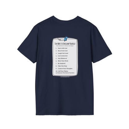 "Work in Progress" with 10 Ways List Dark Unisex Softstyle T-Shirt