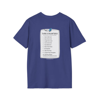 "Work in Progress" with 10 Ways List Dark Unisex Softstyle T-Shirt