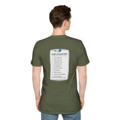 "Work in Progress" with 10 Ways List Dark Unisex Softstyle T-Shirt