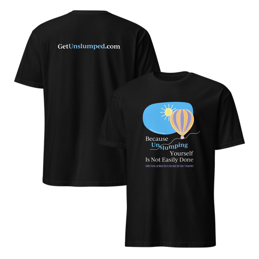 Book Cover (front) / Site (back) - Dark Unisex T-Shirt