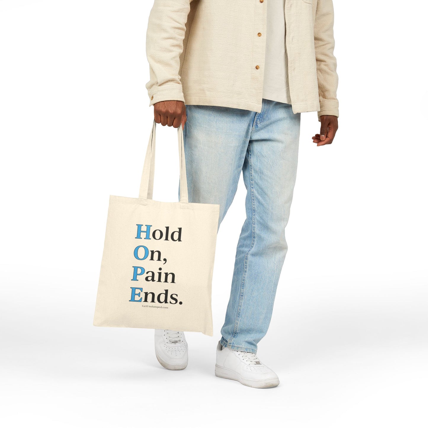 HOPE Canvas Tote Bag in Natural and Black