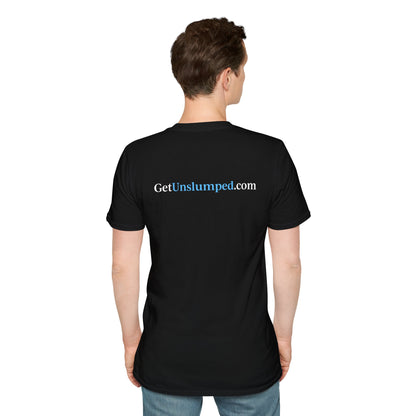 "A Work in Progress" (front) / Site (back) Dark Unisex Softstyle T-Shirt