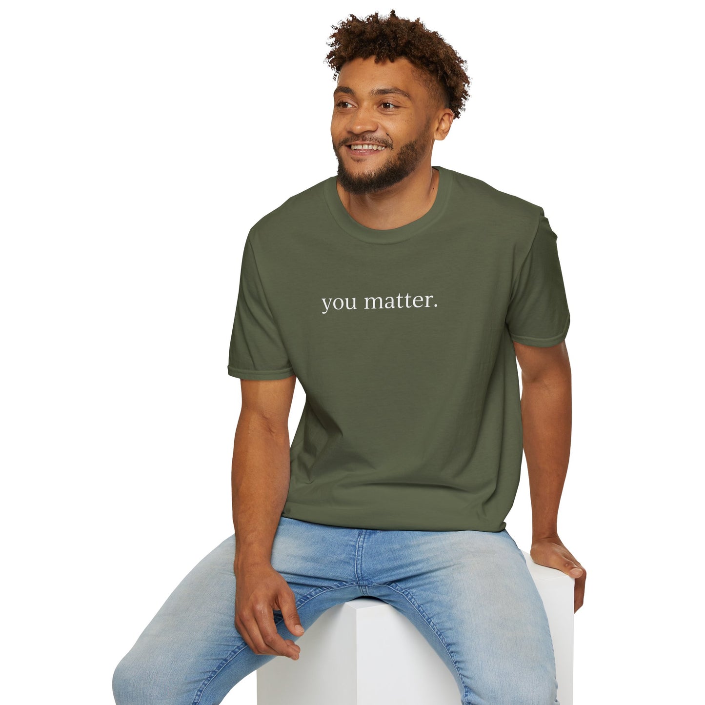 "You matter" with 10 Ways List Dark Unisex Softstyle T-Shirt