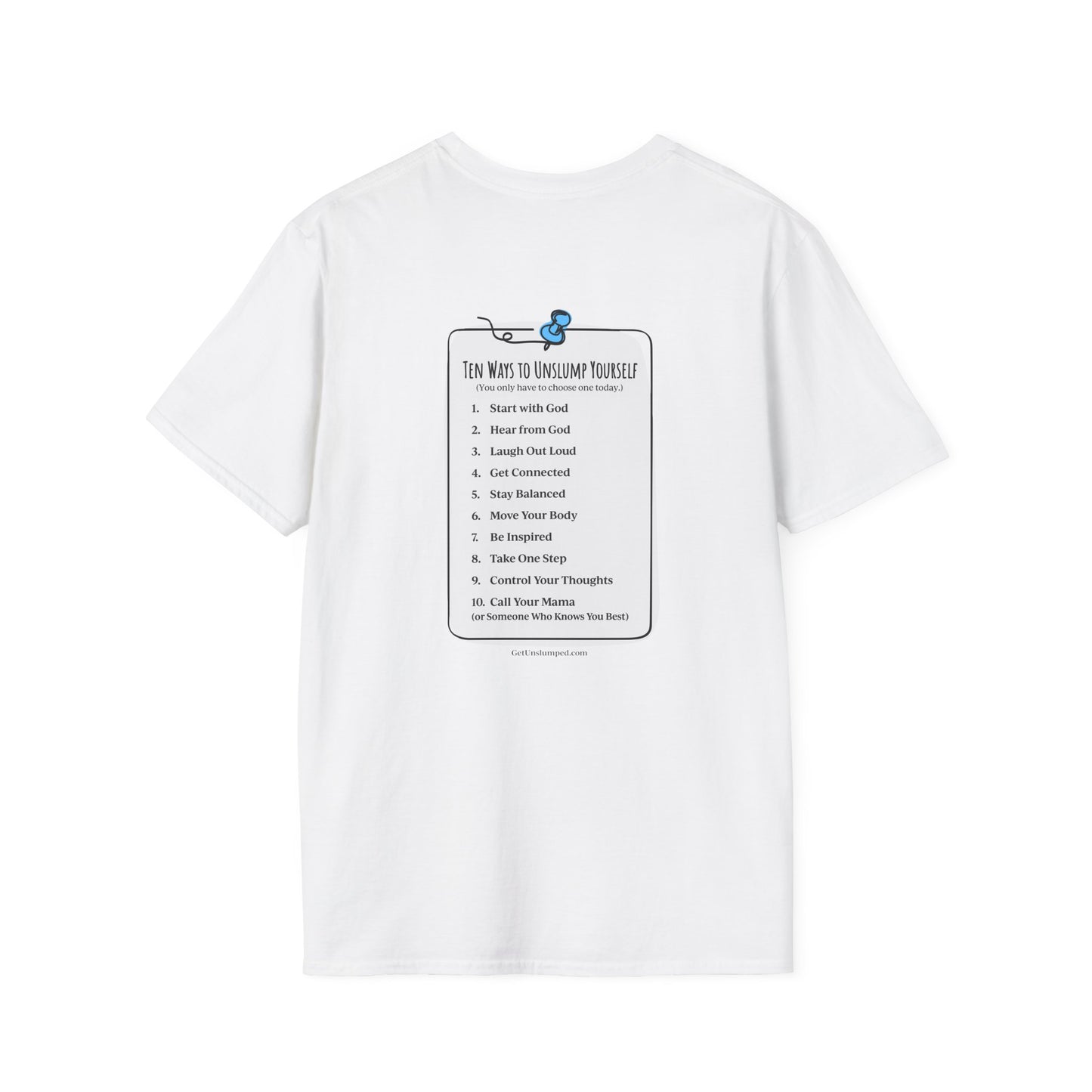 Unslumping Book Cover with 10 Ways List Unisex Softstyle T-Shirt