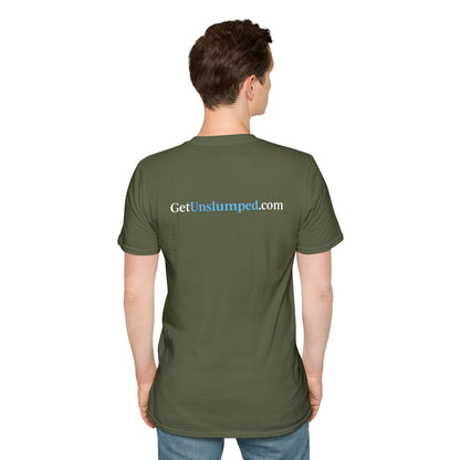 "A Work in Progress" (front) / Site (back) Dark Unisex Softstyle T-Shirt