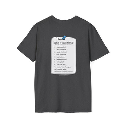 "Work in Progress" with 10 Ways List Dark Unisex Softstyle T-Shirt